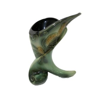 Hull Parchment and Pine Cornucopia Vase S 2 R