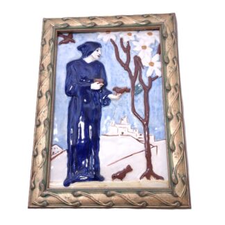 Framed art tile of St Francis