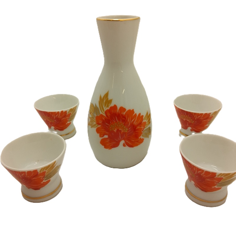 OMC orange flower Sake set